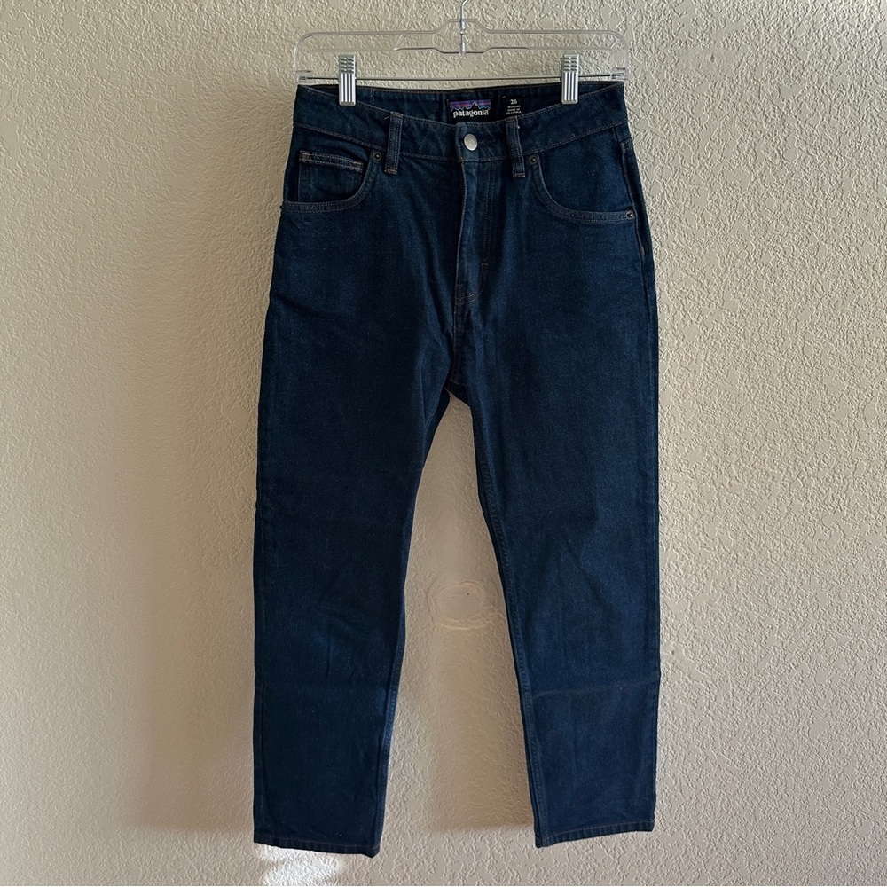 Patagonia Women's Dark Wash Blue Navy Straight-Leg Denim Jeans Size 26